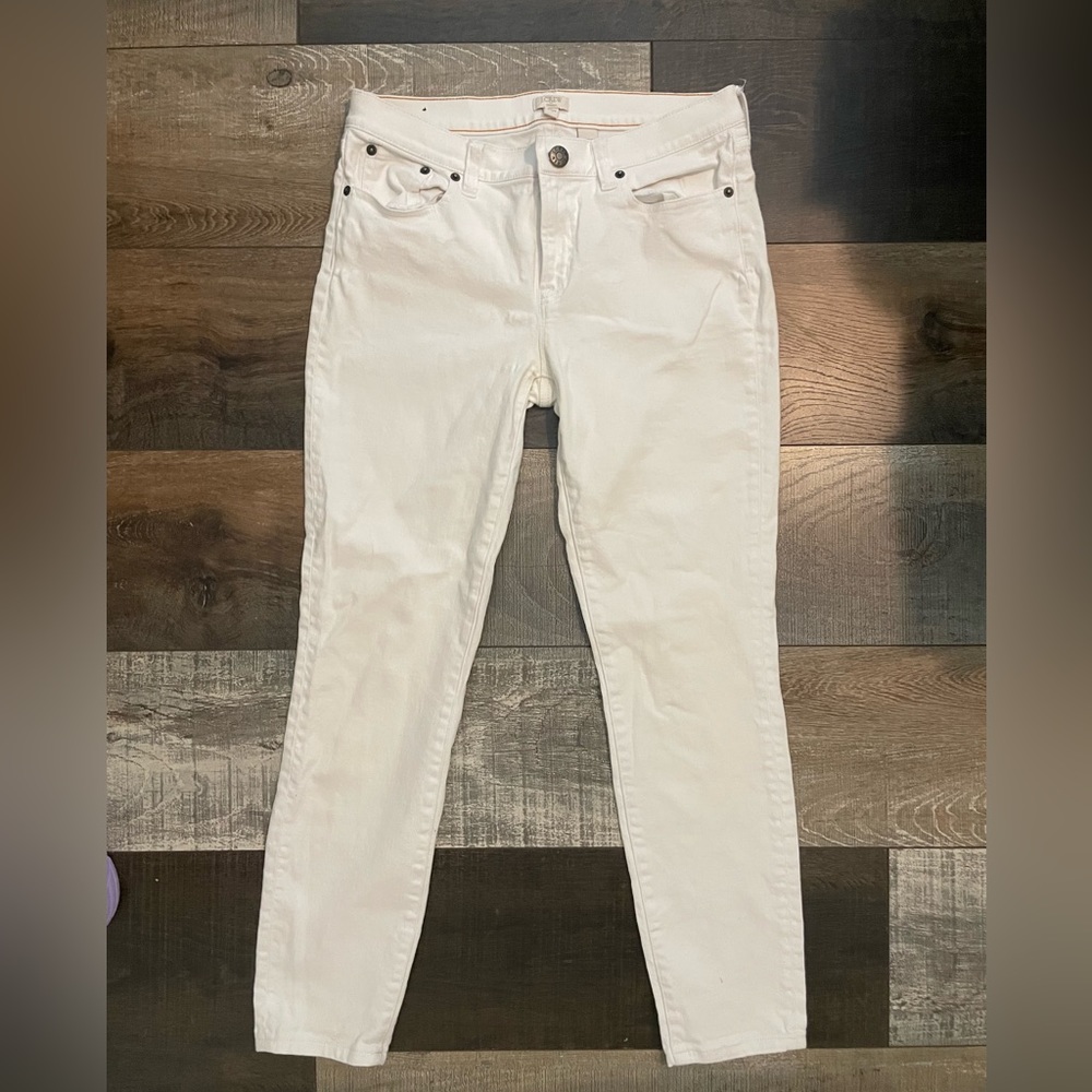 J Crew White Skinny Jeans Size 27/28